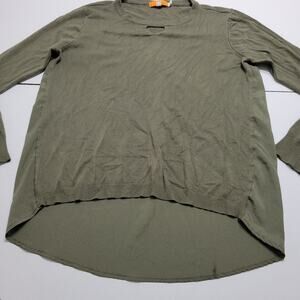 One A Sweater Womens Large Pullover Green Long Sleeve Rayon Mixed Media‎ Comfort